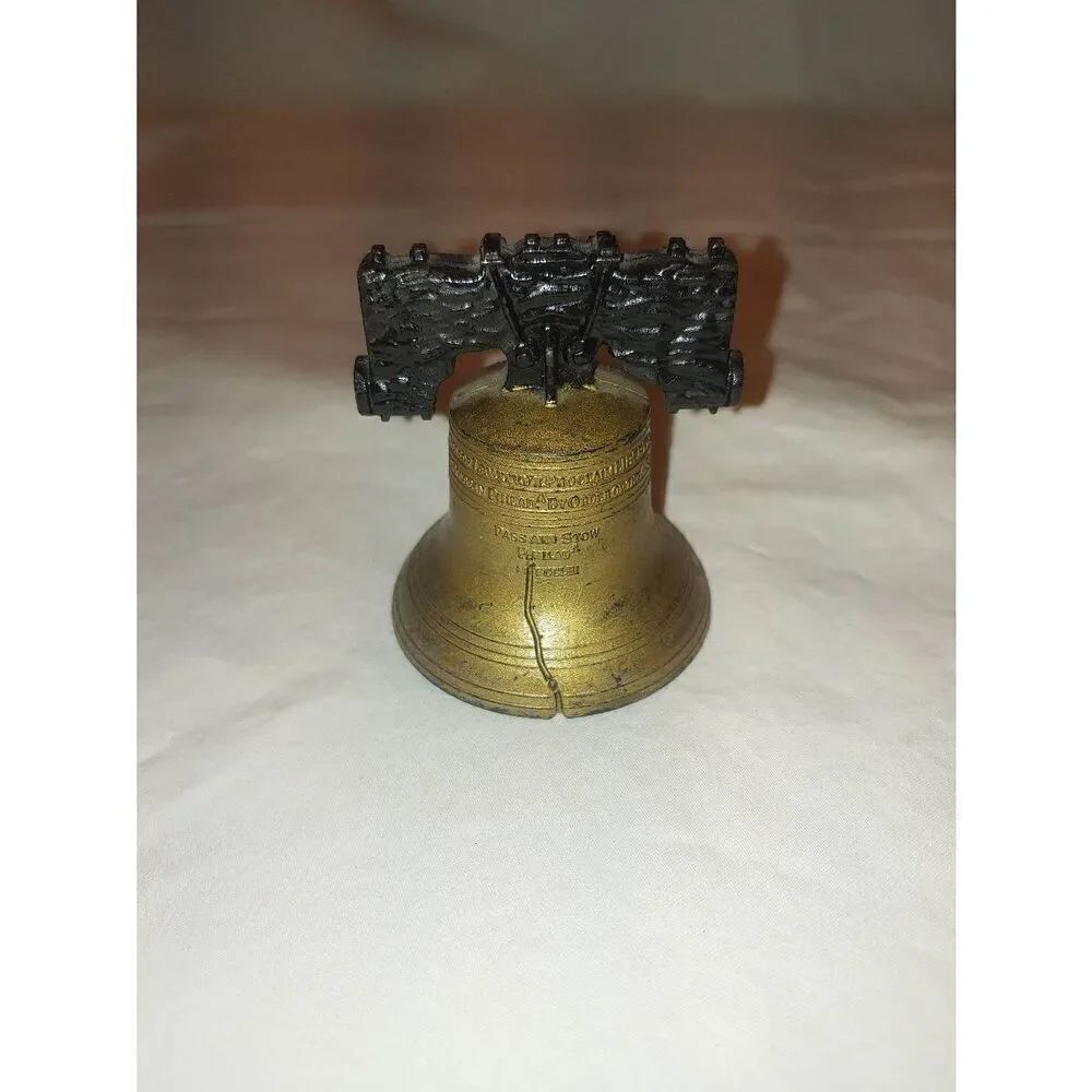 Vintage Bronze Philadelphia Liberty Bell Miniature Metal Souvenir
